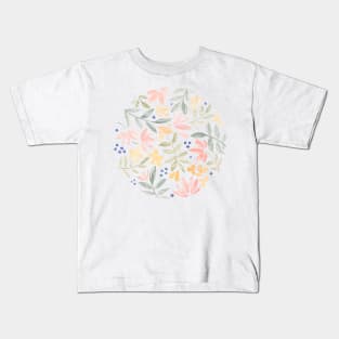 Colourful Floral Circle Watercolour Kids T-Shirt